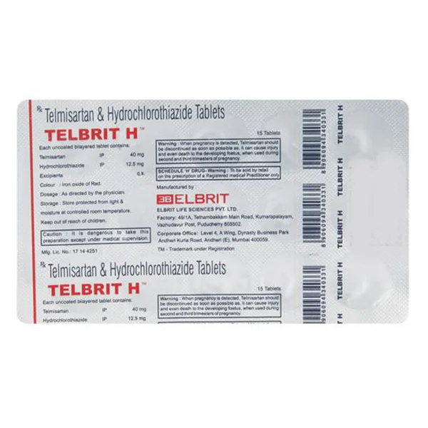 Telbrit H 40 mg/12.5 mg Tablet 15's