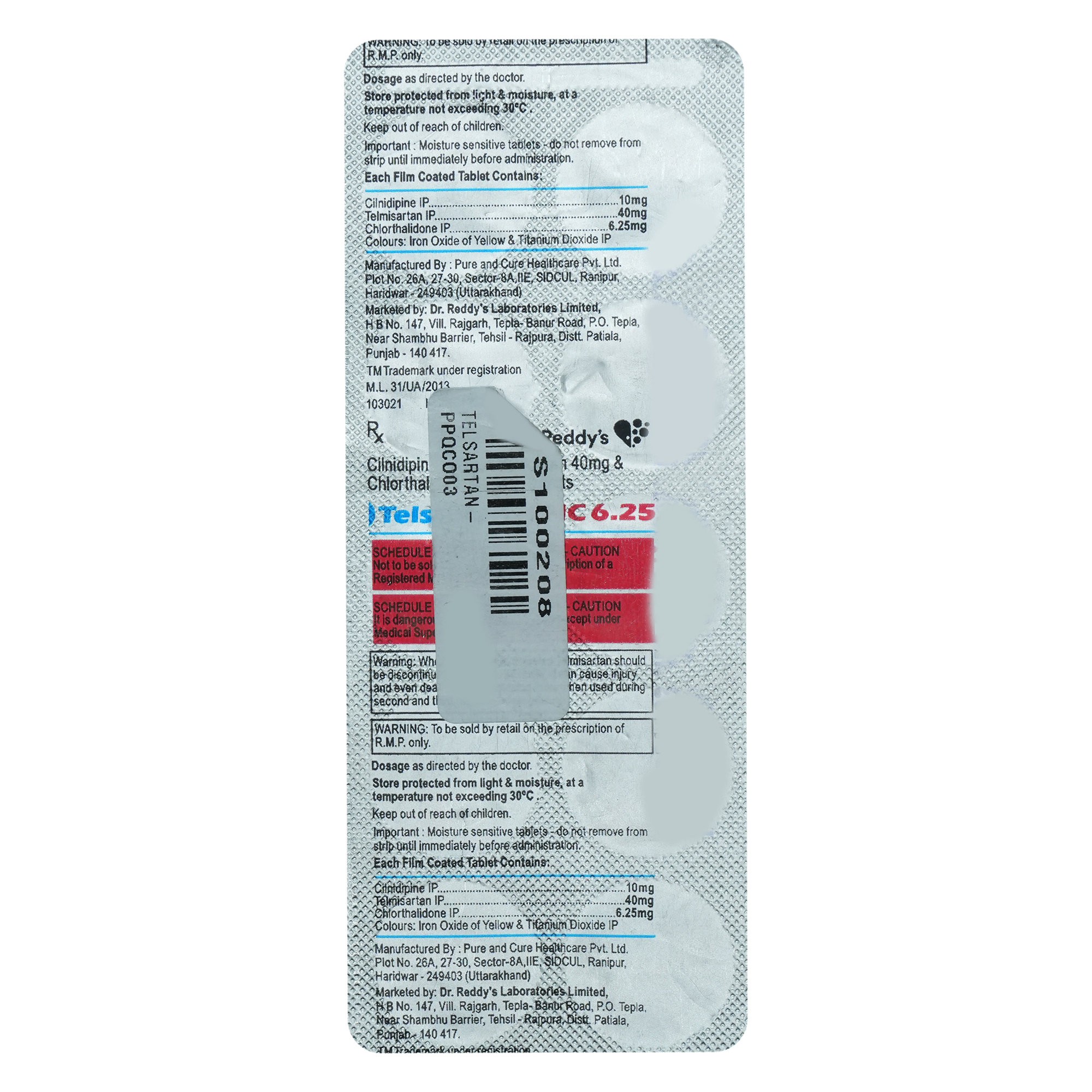 Telsartan-LNC 6.25 Tablet 10's, Pack of 10 TABLETS Telsartan-LNC 6.25 Tablet 10's, Pack of 10 TABLETS