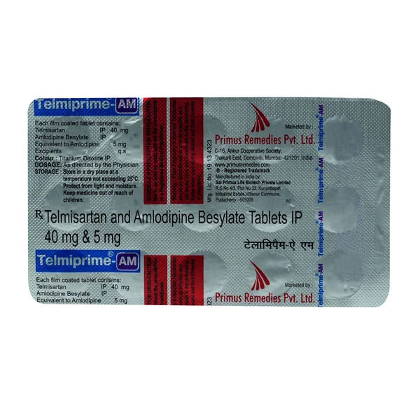 Telmiprime-AM 40 mg/5 mg Tablet 15's