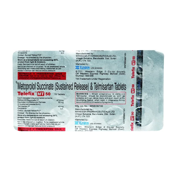 Telefix MT 50 mg/40 mg Tablet 15's