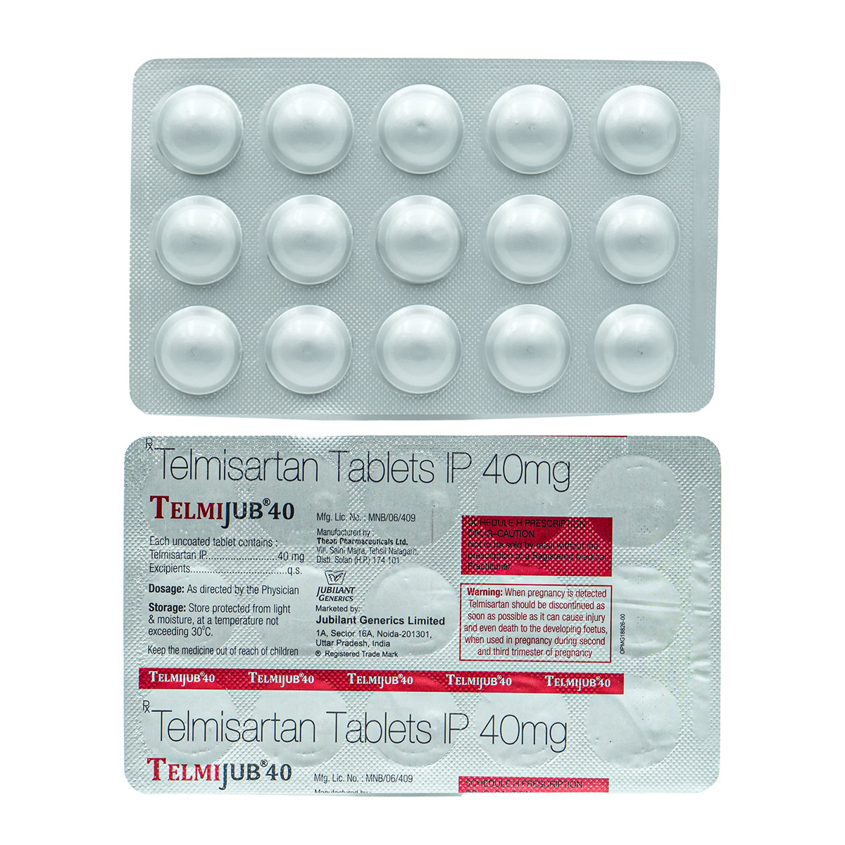 Telmijub 40 mg Tablet 15's, Pack of 15 TabletS Telmijub 40 mg Tablet 15's, Pack of 15 TabletS