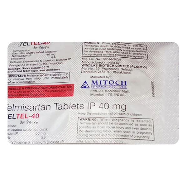 Teltel-40 Tablet 15's, Pack of 15 TABLETS