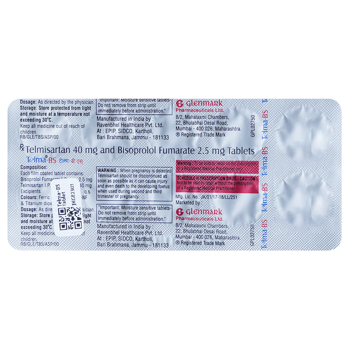 Telma-BS Tablet 10's, Pack of 10 TabletS Telma-BS Tablet 10's, Pack of 10 TabletS