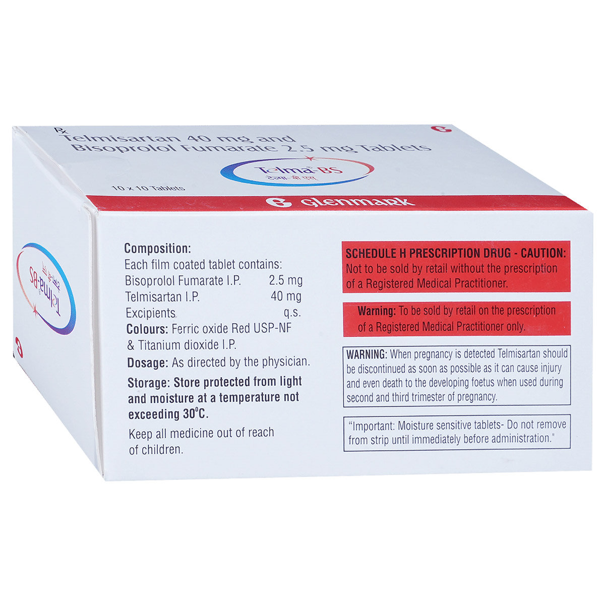 Telma-BS Tablet 10's, Pack of 10 TabletS Telma-BS Tablet 10's, Pack of 10 TabletS