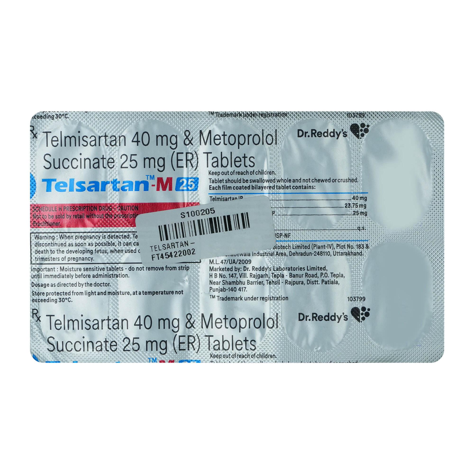 Telsartan-M 25 Tablet 10's, Pack of 10 TabletS Telsartan-M 25 Tablet 10's, Pack of 10 TabletS