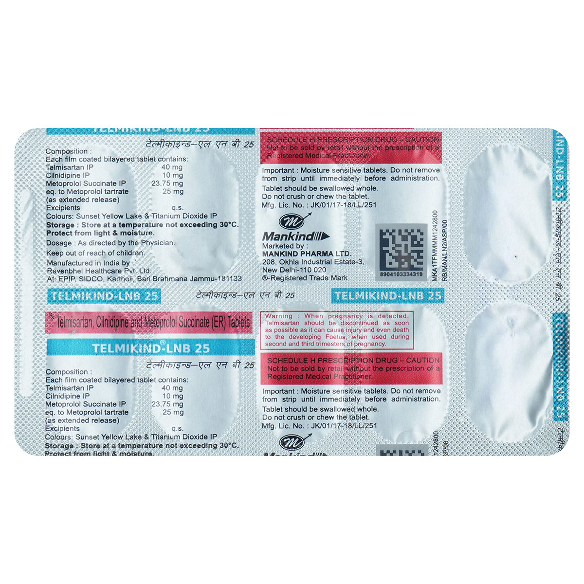 Telmikind-LNB 25 Tablet 10's, Pack of 10 TabletS Telmikind-LNB 25 Tablet 10's, Pack of 10 TabletS