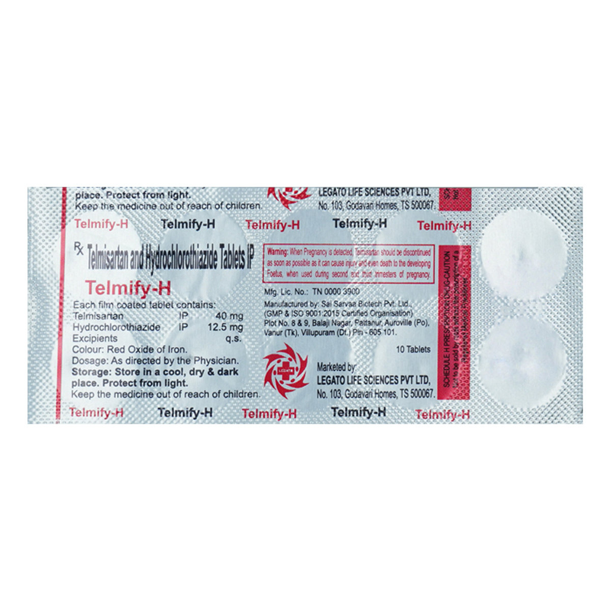 Telmify-H Tablet 10's, Pack of 10 Telmify-H Tablet 10's, Pack of 10