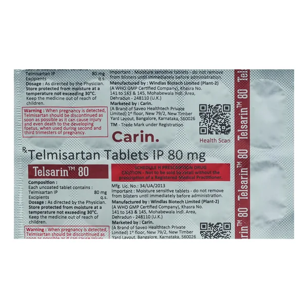 Telsarin 80 Tablet 10's