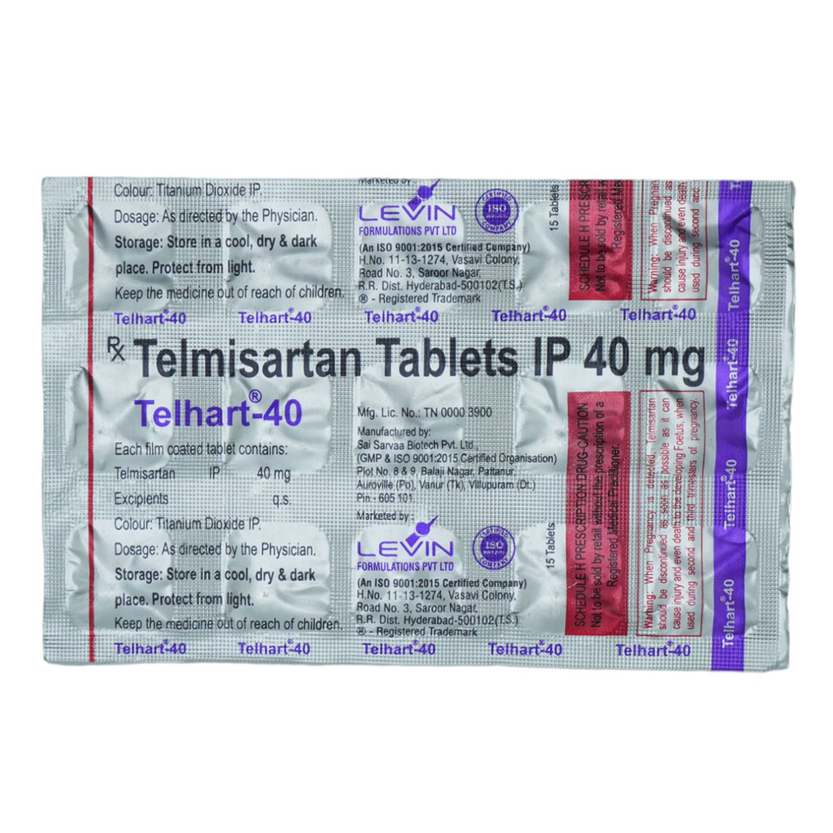 Telhart-40 Tablet 15's, Pack of 15 TabletS Telhart-40 Tablet 15's, Pack of 15 TabletS