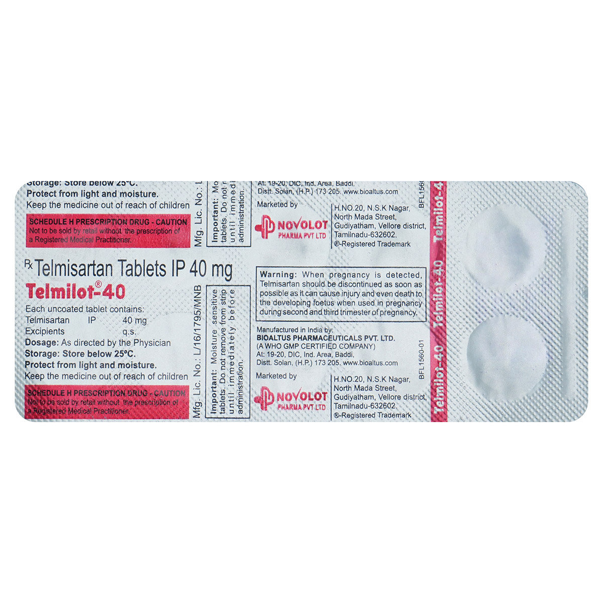 Telmilot 40 mg Tablet 10's, Pack of 10 CAPSULES Telmilot 40 mg Tablet 10's, Pack of 10 CAPSULES