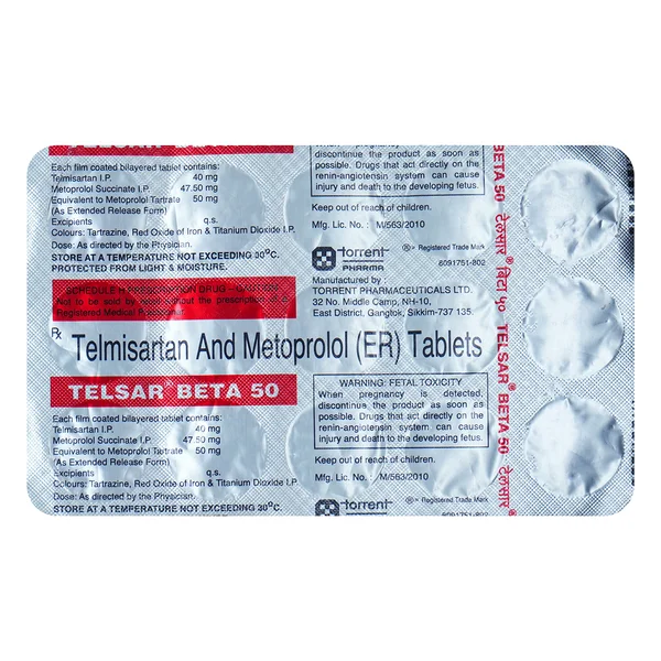 Telsar Beta 50 Tablet 15's, Pack of 15 TabletS