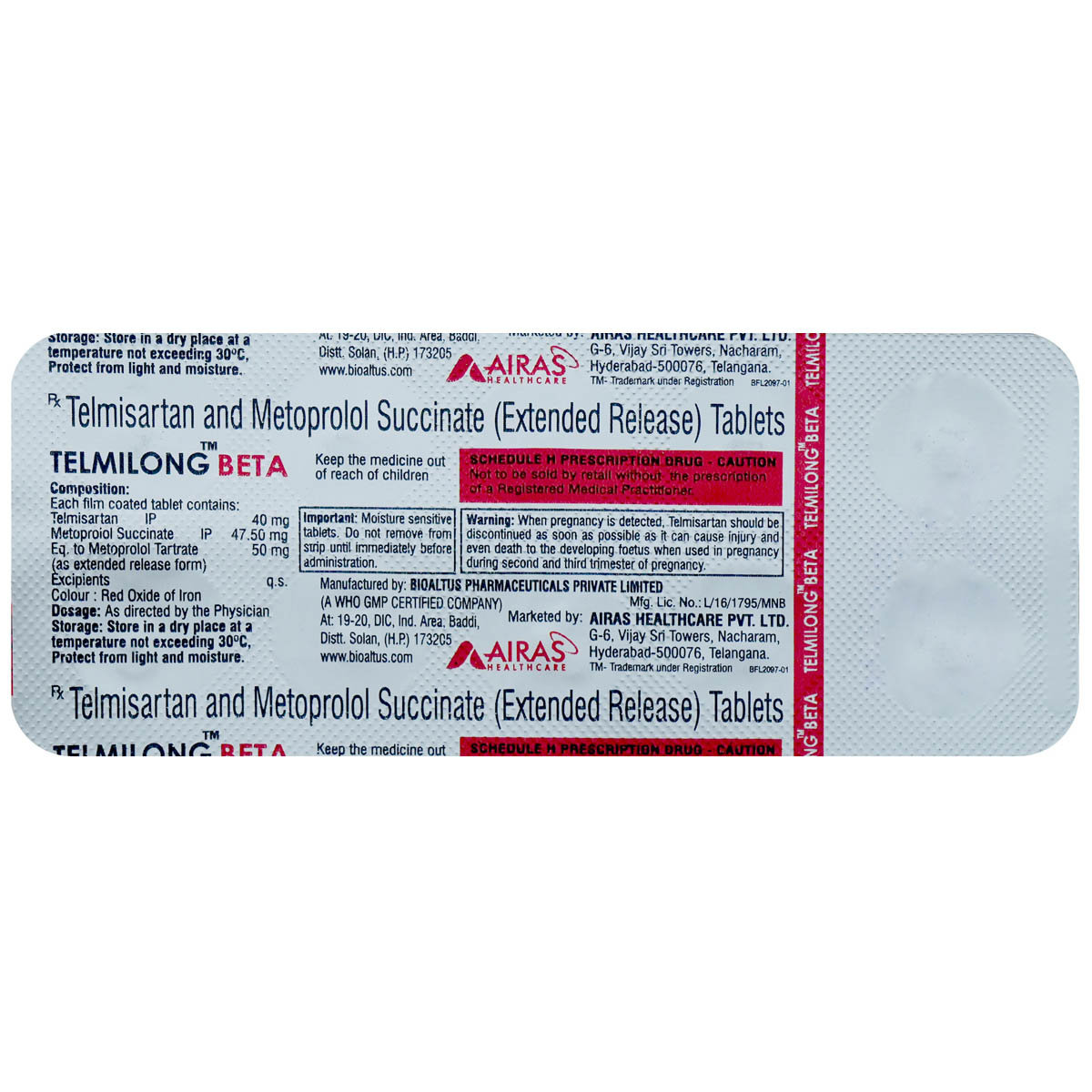 Telmilong Beta Tablet 10's, Pack of 10 TabletS Telmilong Beta Tablet 10's, Pack of 10 TabletS