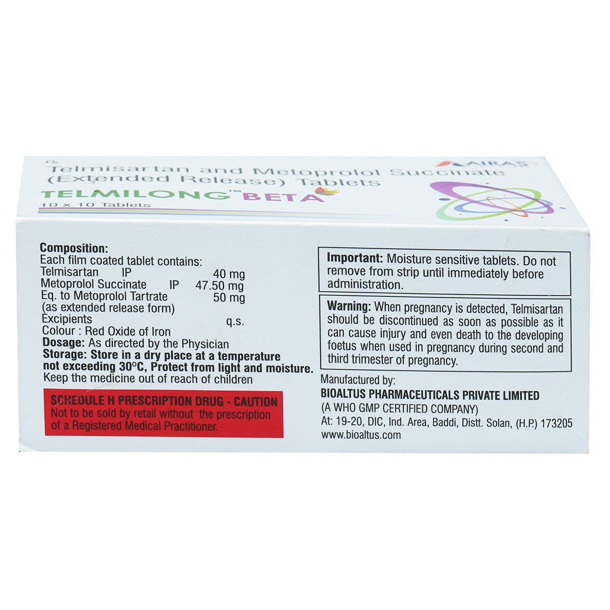 Telmilong Beta Tablet 10's, Pack of 10 TabletS Telmilong Beta Tablet 10's, Pack of 10 TabletS