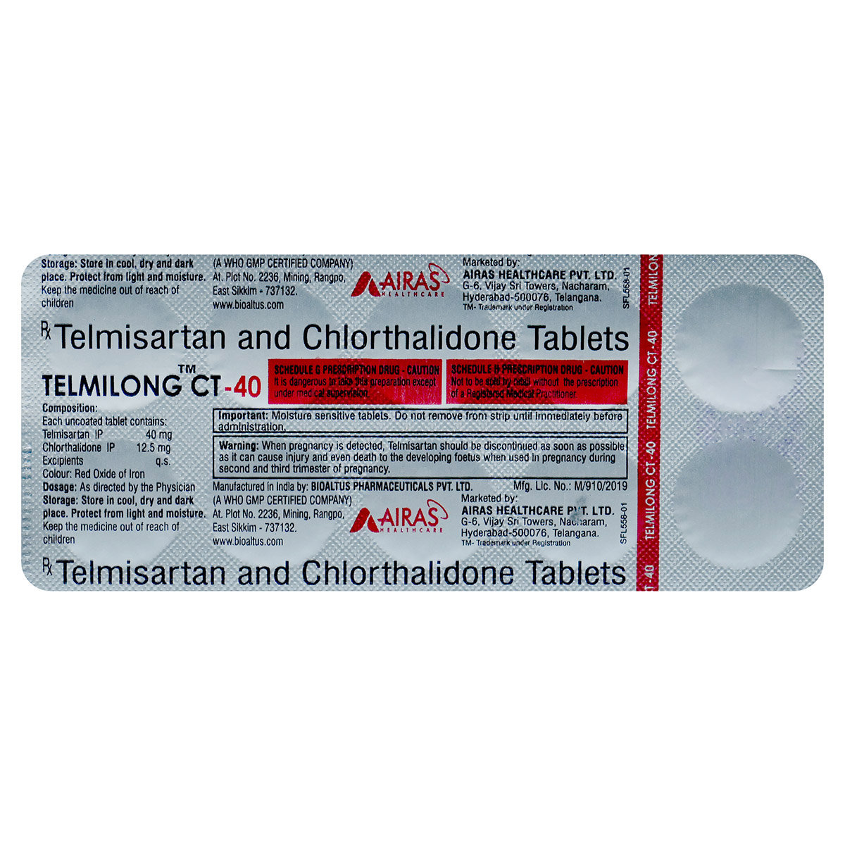 Telmilong CT-40 Tablet 10's, Pack of 10 TabletS Telmilong CT-40 Tablet 10's, Pack of 10 TabletS