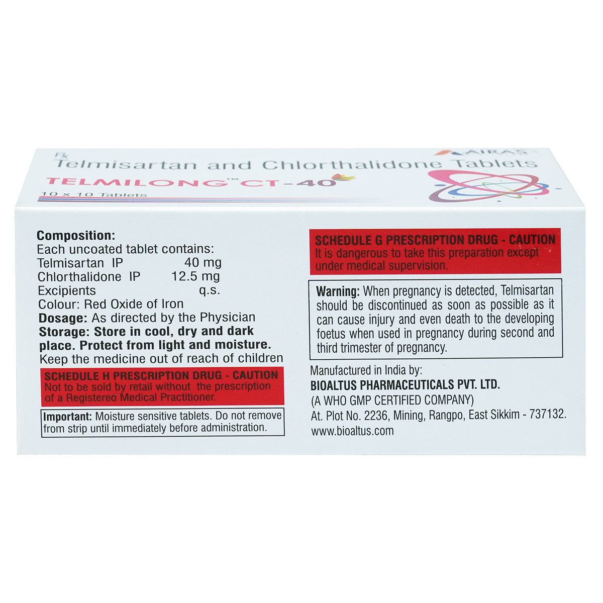 Telmilong CT-40 Tablet 10's, Pack of 10 TabletS Telmilong CT-40 Tablet 10's, Pack of 10 TabletS