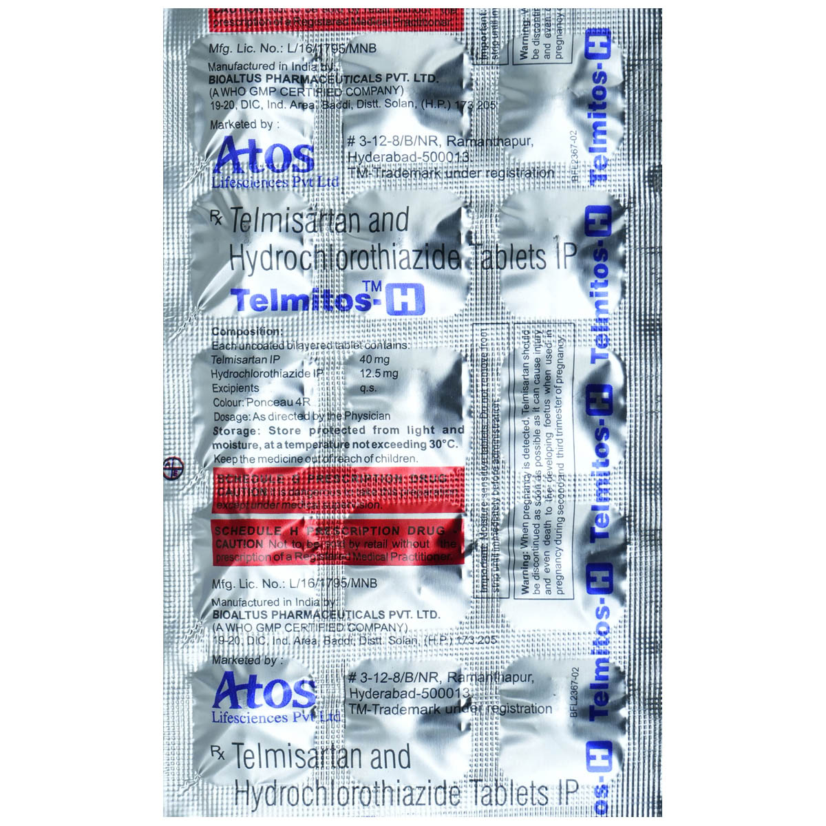 Telmitos-H Tablet 15's, Pack of 15 TabletS Telmitos-H Tablet 15's, Pack of 15 TabletS