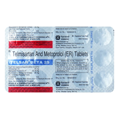 Telsar Beta 25 Tablet 15's, Pack of 15 TabletS