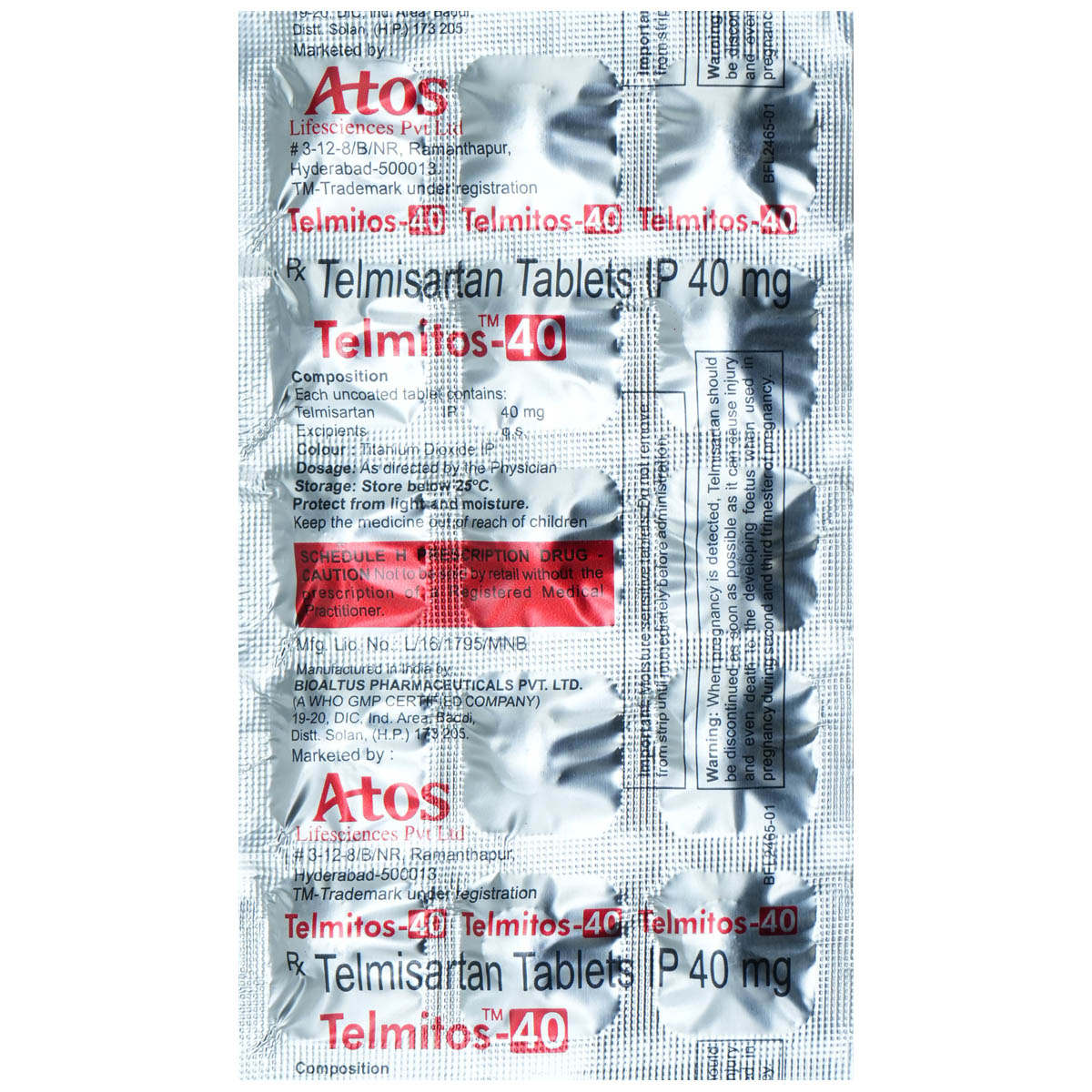 Telmitos-40 Tablet 15's, Pack of 15 TabletS Telmitos-40 Tablet 15's, Pack of 15 TabletS