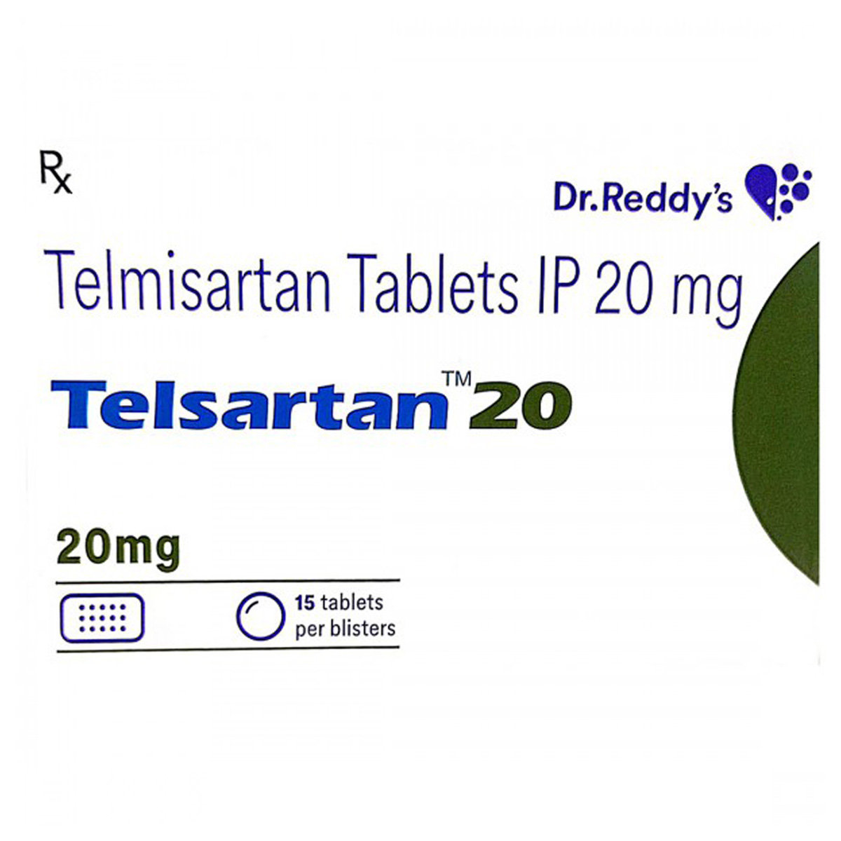 Telsartan 20 Tablet 15's, Pack of 15 TABLETS Telsartan 20 Tablet 15's, Pack of 15 TABLETS