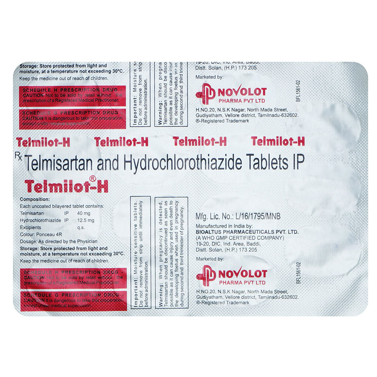 Telmilot-H Tablet 15's, Pack of 15 TABLETS Telmilot-H Tablet 15's, Pack of 15 TABLETS