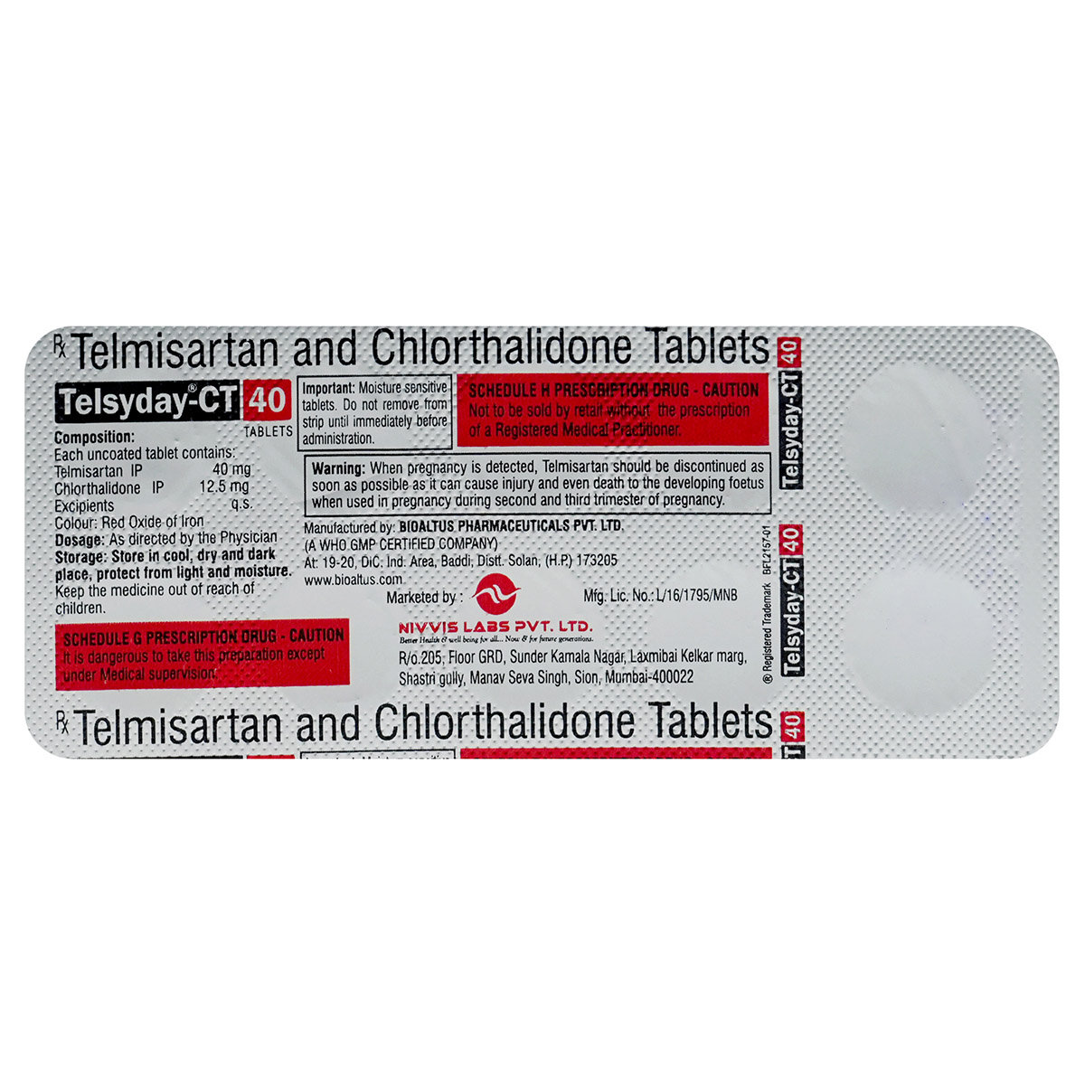 Telsyday-CT 40 Tablet 10's, Pack of 10 TABLETS Telsyday-CT 40 Tablet 10's, Pack of 10 TABLETS