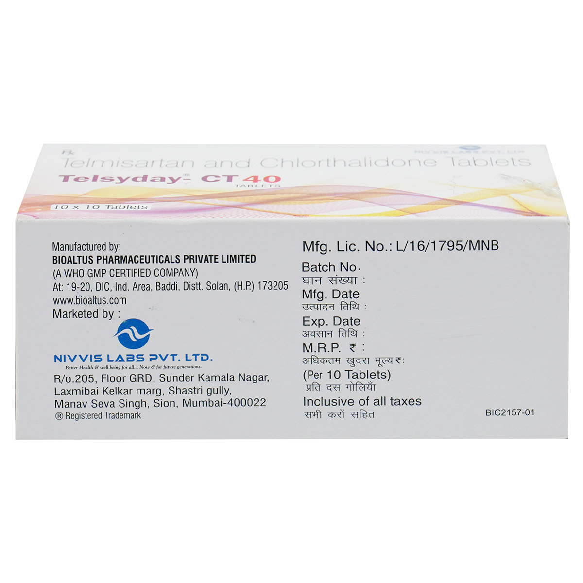 Telsyday-CT 40 Tablet 10's, Pack of 10 TABLETS Telsyday-CT 40 Tablet 10's, Pack of 10 TABLETS