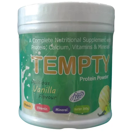 Tempty Delicious Vanilla Flavour Protein Powder, 200 gm