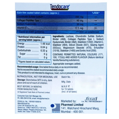 Tendocare Tablet 15's, Pack of 15 TABLETS