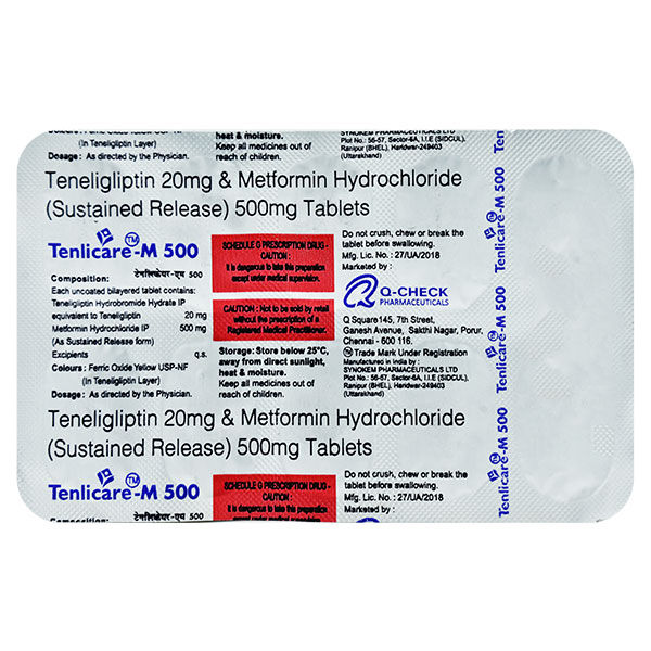 Tenlicare-M 500 mg Tablet | Uses, Side Effects, Price | Apollo Pharmacy