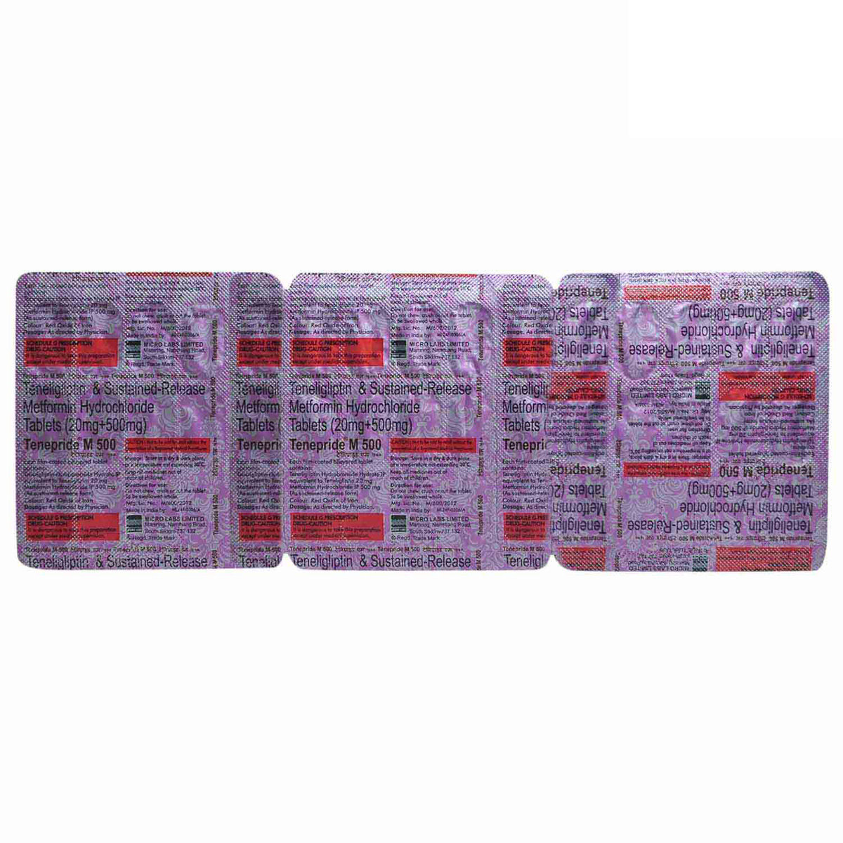 Tenepride M 500 Tablet 15's, Pack of 15 TABLETS Tenepride M 500 Tablet 15's, Pack of 15 TABLETS