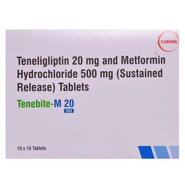Tenebite-M 20 mg/500 mg Tablet 15's, Pack of 15 TABLETS