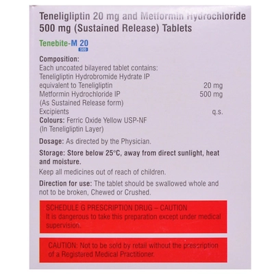 Tenebite-M 20/500 Tablet 15's, Pack of 15 TABLETS