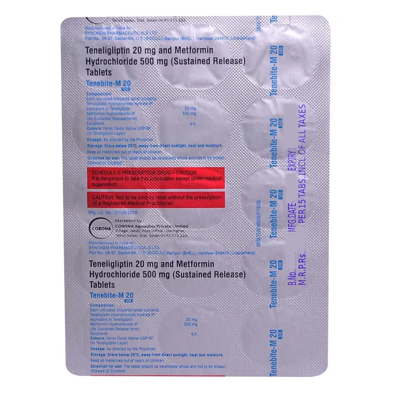 Tenebite 20 Buy Tenebite-M 20/500 Tablet online | Uses, Side Effects, Price and ...