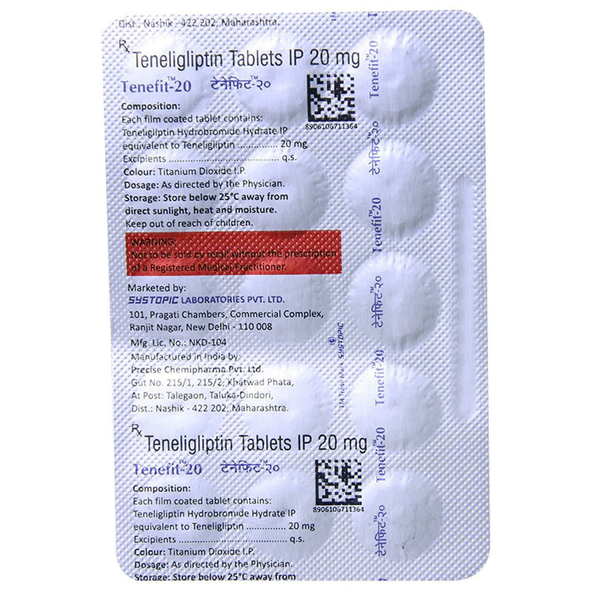 Tenefit-20 Tablet 15's, Pack of 15 TABLETS Tenefit-20 Tablet 15's, Pack of 15 TABLETS