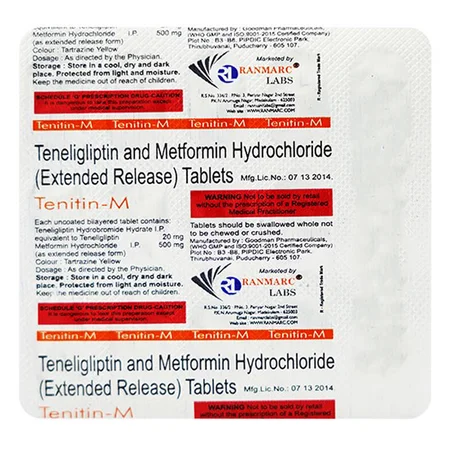 Tenitin M 20/500mg Tablet 15's