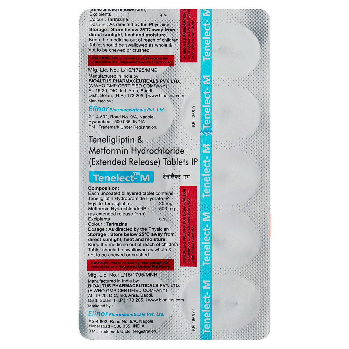 Tenelect M 20/500 mg Tablet 10's, Pack of 10 TabletS Tenelect M 20/500 mg Tablet 10's, Pack of 10 TabletS