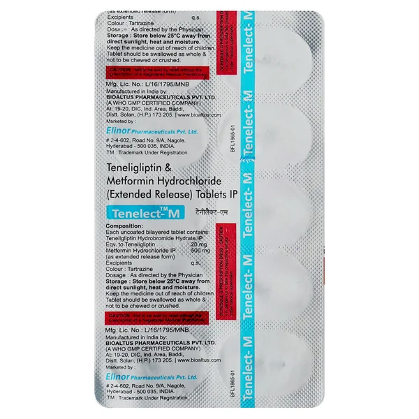Tenelect M 20/500 mg Tablet 10's