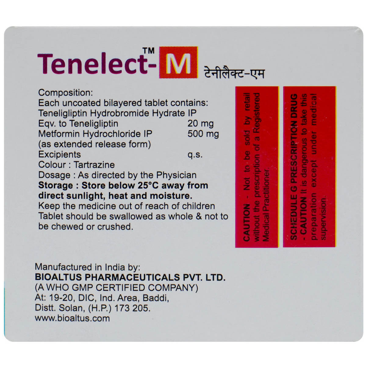 Tenelect M 20/500 mg Tablet 10's, Pack of 10 TabletS Tenelect M 20/500 mg Tablet 10's, Pack of 10 TabletS