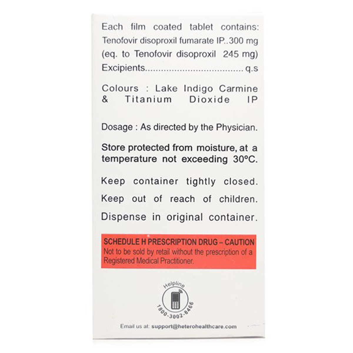 Tenof 300 mg Tablet 30's, Pack of 1 Tablet Tenof 300 mg Tablet 30's, Pack of 1 Tablet