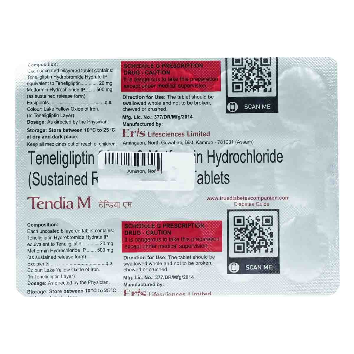 Tendia M Tablet 15's, Pack of 15 Tendia M Tablet 15's, Pack of 15