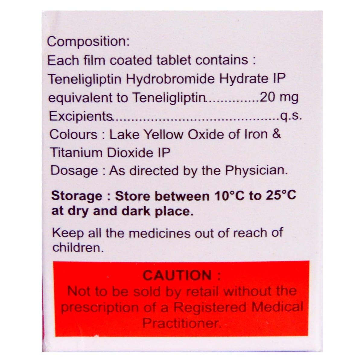 Tendia Tablet 15's, Pack of 15 TabletS Tendia Tablet 15's, Pack of 15 TabletS