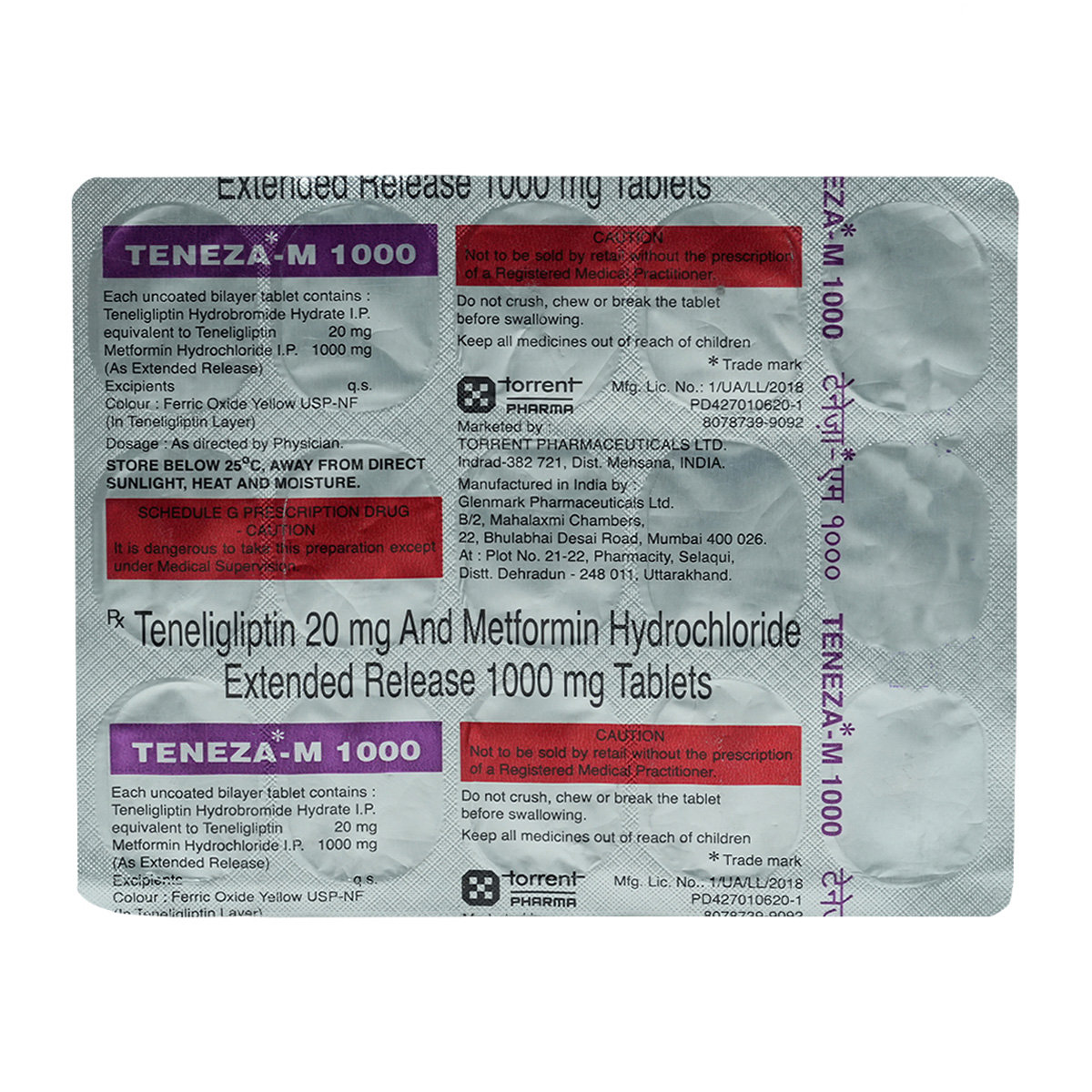 Teneza-M 1000 Tablet 15's, Pack of 15 TabletS Teneza-M 1000 Tablet 15's, Pack of 15 TabletS