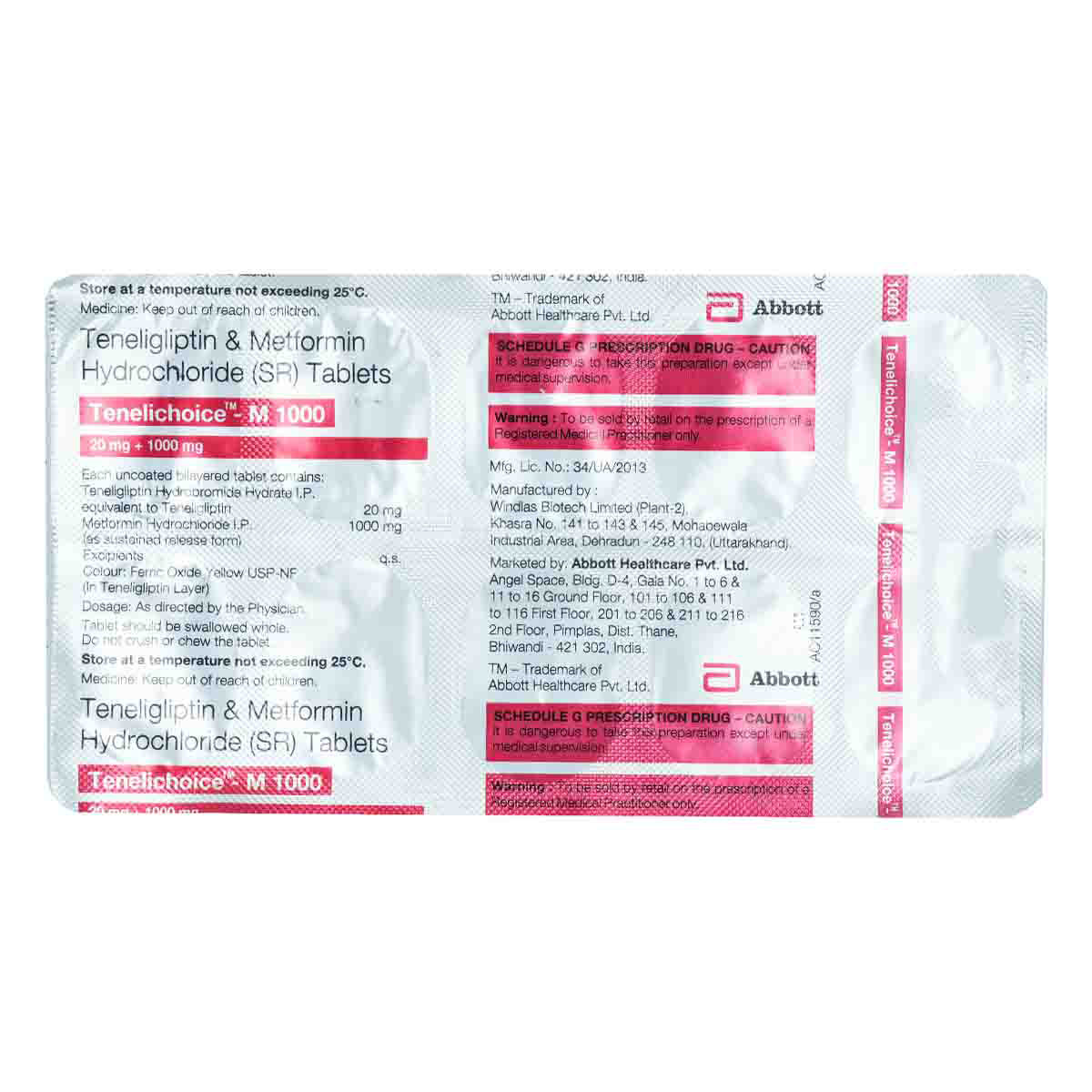 Tenelichoice-M 1000 Tablet 10's, Pack of 10 TabletS Tenelichoice-M 1000 Tablet 10's, Pack of 10 TabletS