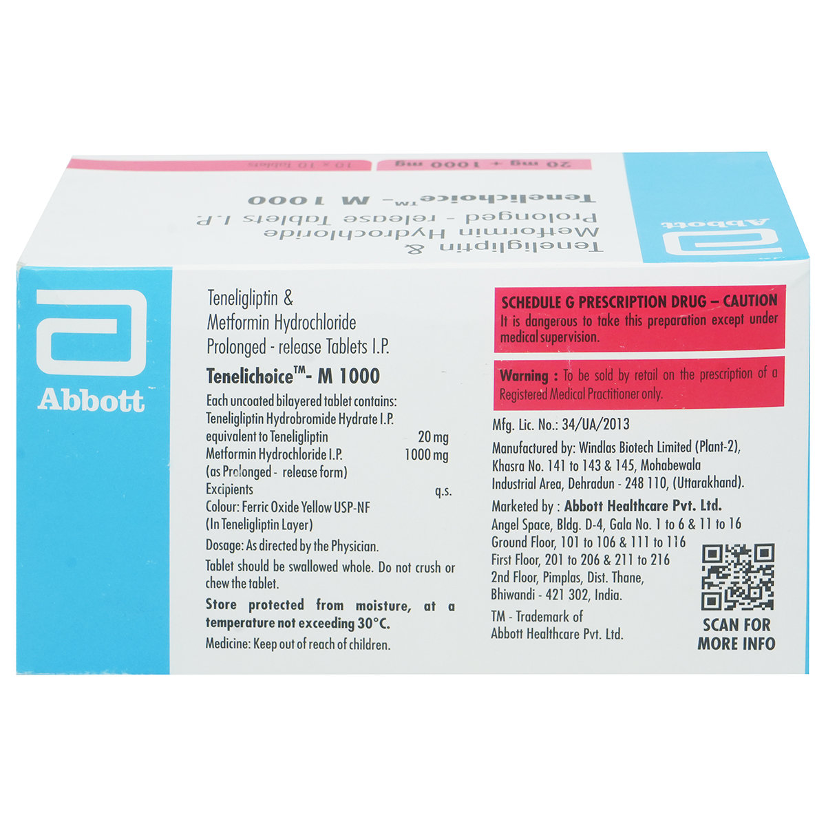 Tenelichoice-M 1000 Tablet 10's, Pack of 10 TabletS Tenelichoice-M 1000 Tablet 10's, Pack of 10 TabletS