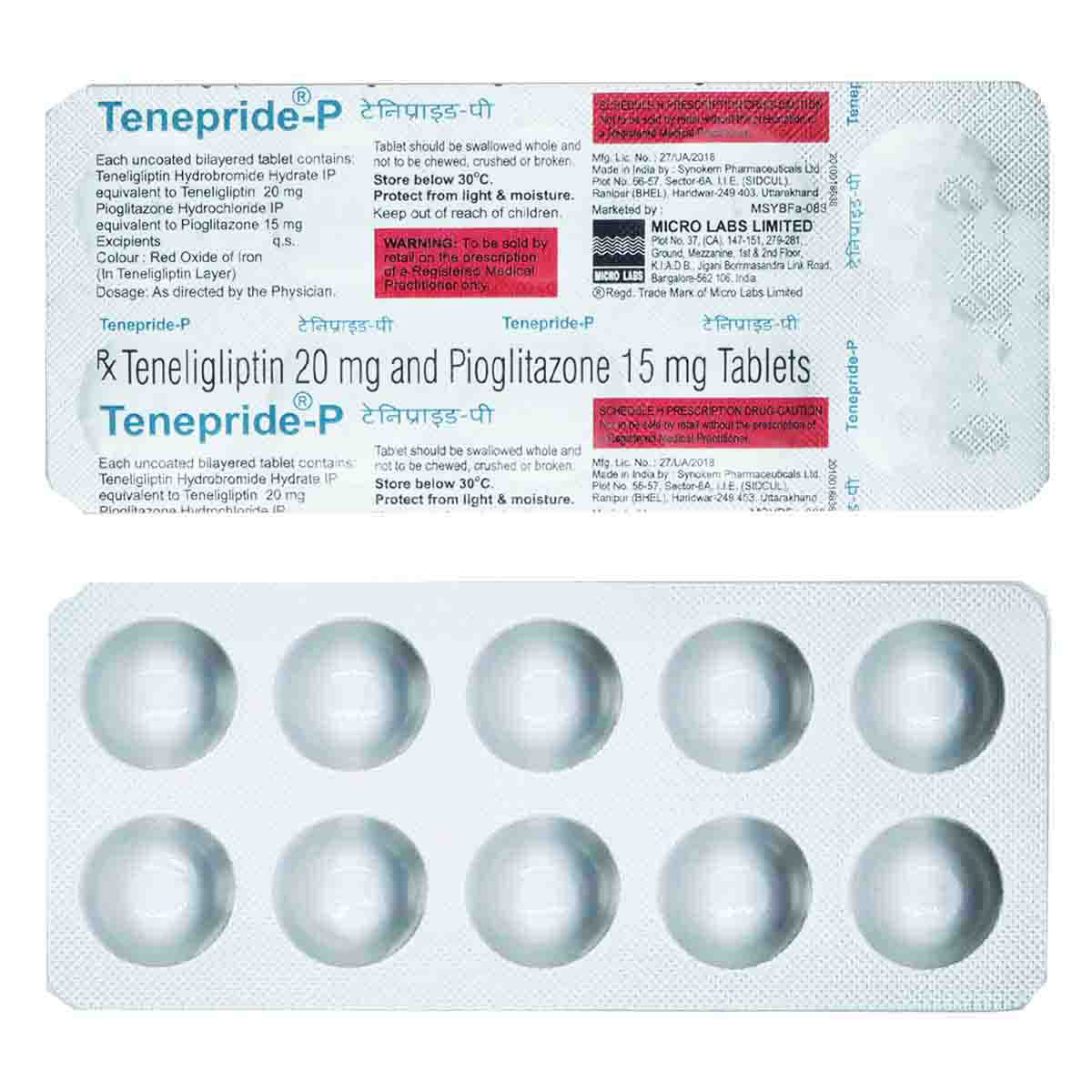 Buy Tenepride-P 20 mg/15 mg Tablet 10's Online