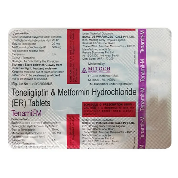Tenamit-M 20 mg/500 mg Tablet 15's