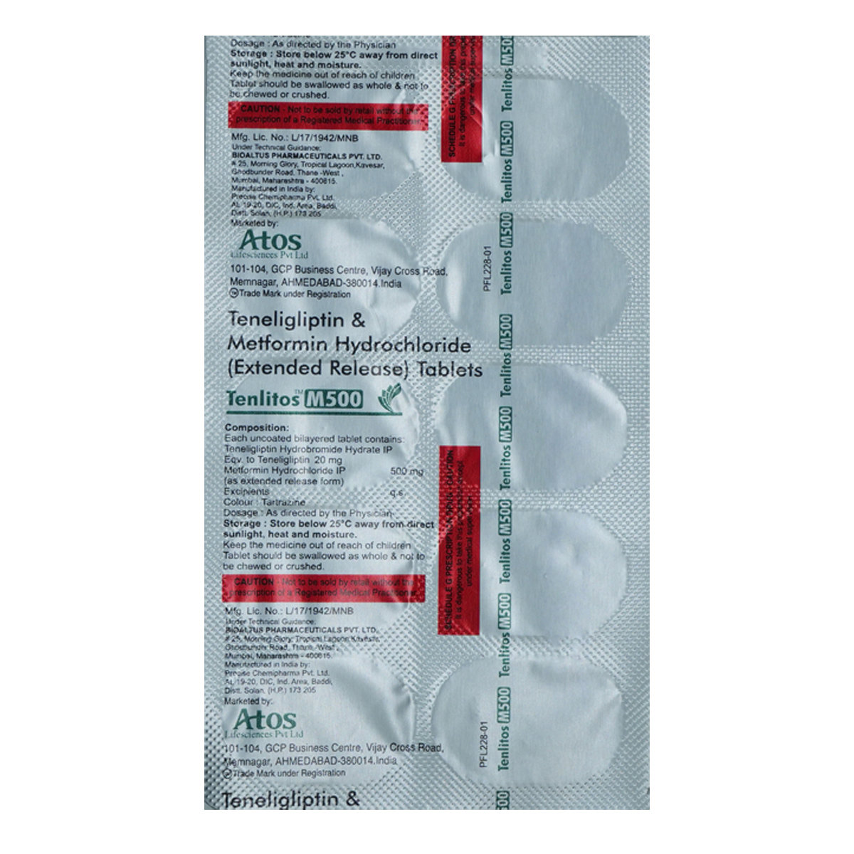 Tenlitos M 500 Tablet 10's, Pack of 10 Tenlitos M 500 Tablet 10's, Pack of 10