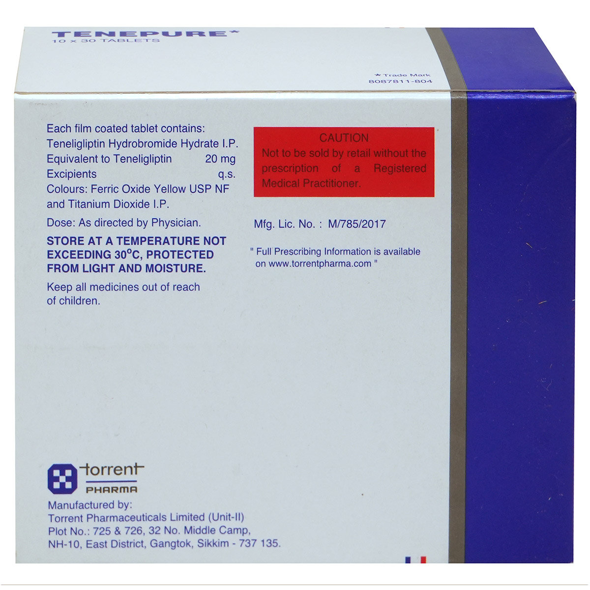 Tenepure-20 Tablet 30's, Pack of 30 TABLETS Tenepure-20 Tablet 30's, Pack of 30 TABLETS