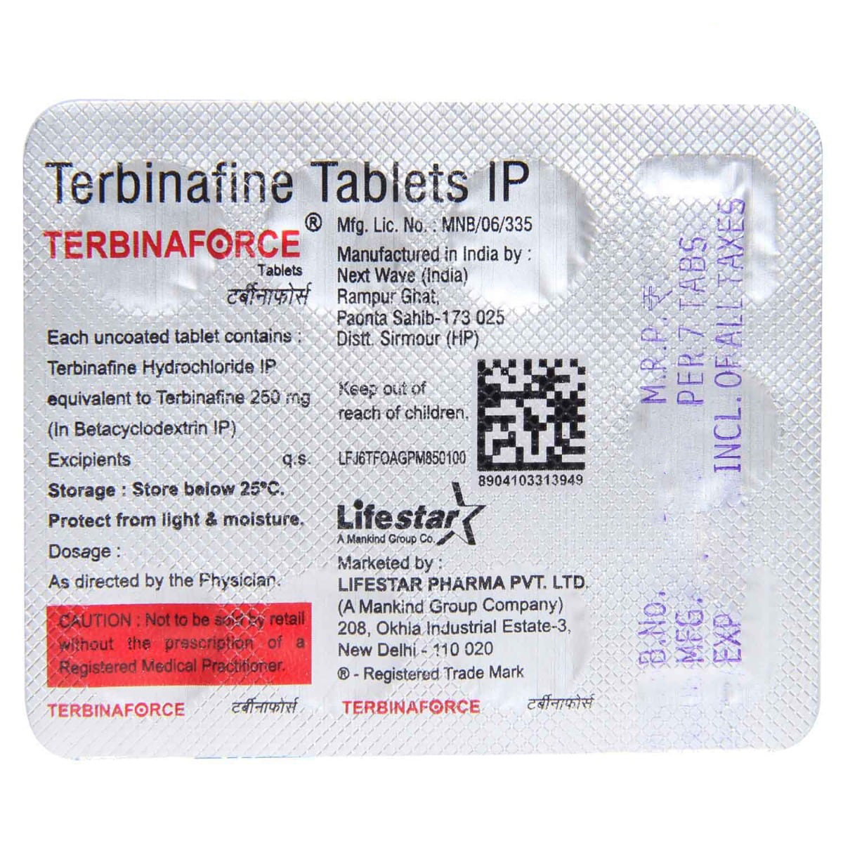Terbinaforce Tablet 7's, Pack of 7 TABLETS Terbinaforce Tablet 7's, Pack of 7 TABLETS