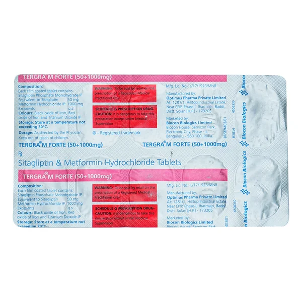 Tergra M Forte 50/1000 Tablet 10's, Pack of 10 TABLETS